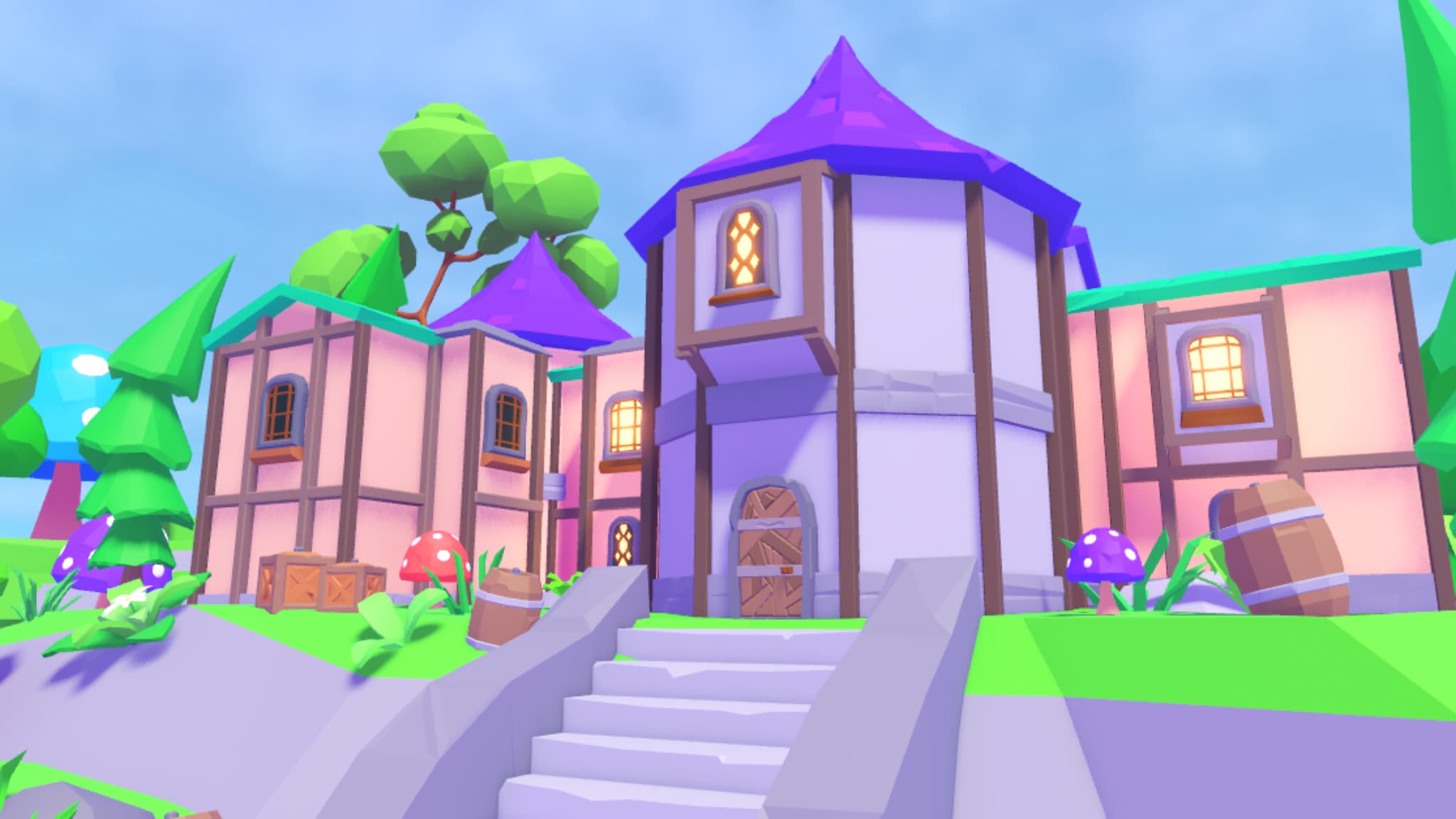 Low Poly Mushroom Village 🍄