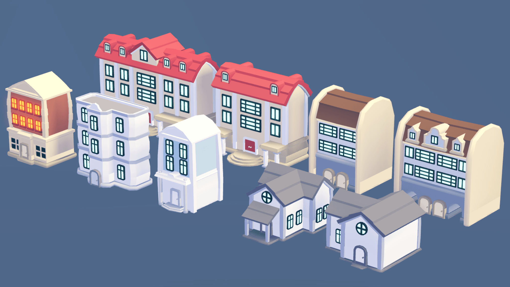 Low Poly Town Building Pack ๐๏ธ โ image 1